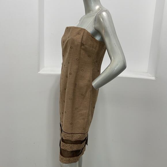 Zion New York Spaghetti Strap Shift Dress  Brown Size 10 - Picture 4 of 13